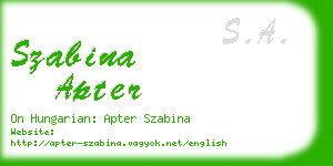szabina apter business card